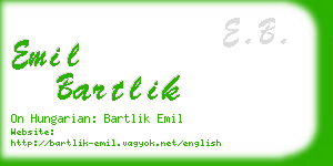 emil bartlik business card